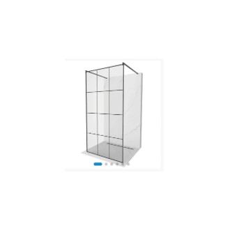 CERANO Sklo k sprchovým zástenám Industro L/P 8mm čierny rám/transparent sklo 120x200