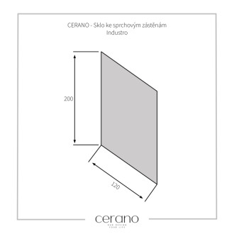 CERANO Sklo k sprchovým zástenám Industro L/P 8mm čierny rám/transparent sklo 120x200