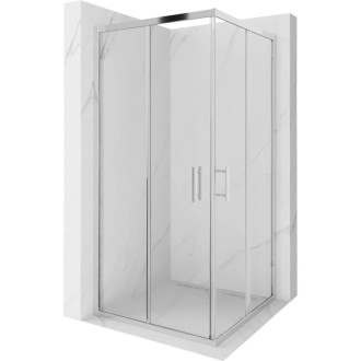 CERANO Sprchovací kút Fabrizio L/P + FastInstall chróm, transparent sklo 90x90 posuvný