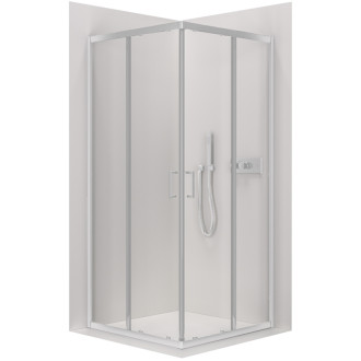 CERANO Sprchovací kút Fabrizio L/P + FastInstall chróm, transparent sklo 90x90 posuvný