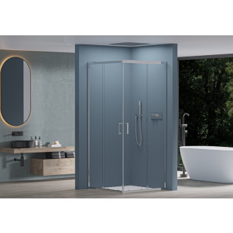 CERANO Sprchovací kút Fabrizio L/P + FastInstall chróm, transparent sklo 90x90 posuvný