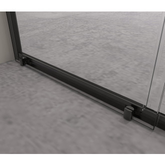 CERANO Sprchové posuvné dvere Varone LINE Ľ/P čierna mat, transparent sklo 90x195