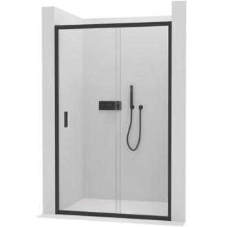 CERANO Sprchové posuvné dvere Varone LINE Ľ/P čierna mat, transparent sklo 90x195