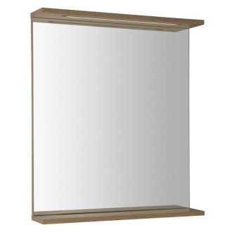 KORIN STRIP zrkadlo s LED osvetlením 60x70x12cm, dub platín KO990S