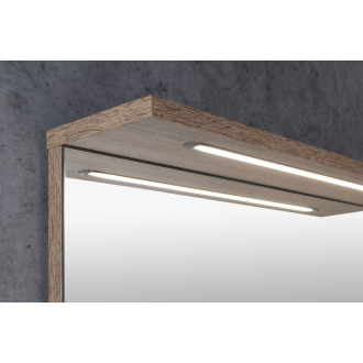 KORIN STRIP zrkadlo s LED osvetlením 60x70x12cm, dub platín KO990S