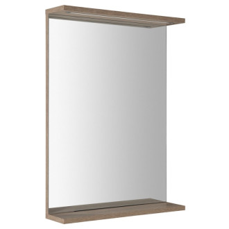 KORIN STRIP zrkadlo s LED osvetlením 50x70x12cm, dub platín KO995S