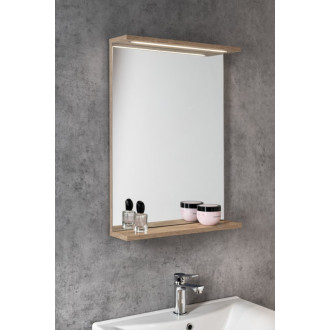 KORIN STRIP zrkadlo s LED osvetlením 50x70x12cm, dub platín KO995S