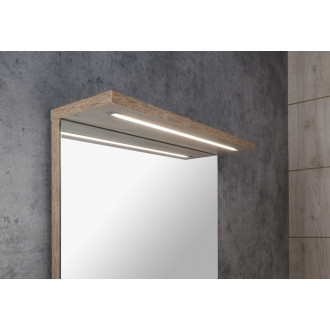 KORIN STRIP zrkadlo s LED osvetlením 50x70x12cm, dub platín KO995S