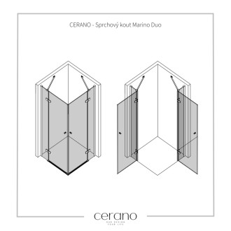 CERANO Sprchovací kút Marino Duo L/P chróm, transparent sklo 110x90 krídlový