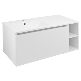 LOREA skrinka s umývadlom 101x46x51, 5cm (80+20cm), ľavá, biela mat LE080-3131-L-01