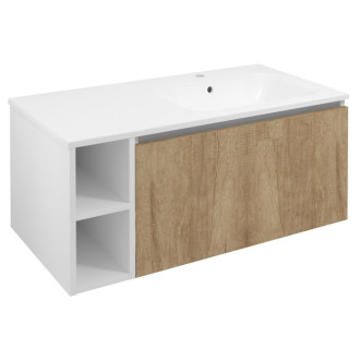 LOREA skrinka s umývadlom 101x46x51, 5cm, pravá, dub alabama/biela mat LE080-2231-R-02
