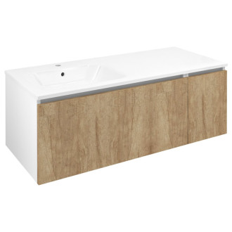 LOREA skrinka s umývadlom 121x46x51, 5cm, ľavá, dub alabama/biela mat LE090-2231-L-02