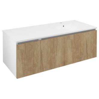 LOREA skrinka s umývadlom 121x46x51, 5cm, pravá, dub alabama/biela mat LE090-2231-R-02