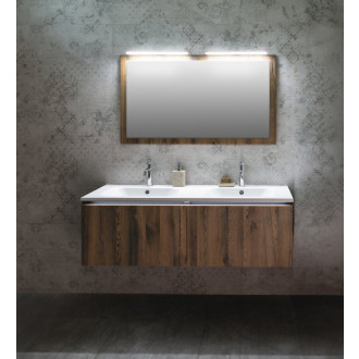LOREA skrinka s dvojumývadlom 141x46x51, 5cm (70+70cm), dub alabama/biela mat LE070-2231-02