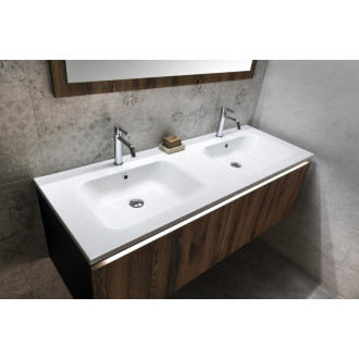 LOREA skrinka s dvojumývadlom 141x46x51, 5cm (70+70cm), dub alabama/biela mat LE070-2231-02