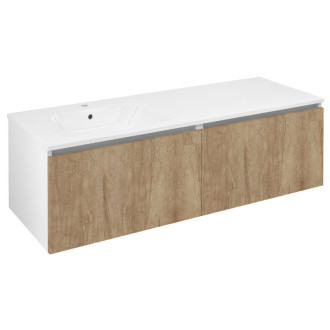 LOREA skrinka s umývadlom 141x46x51, 5cm, ľavá, dub alabama/biela mat LE070-2231-L-05