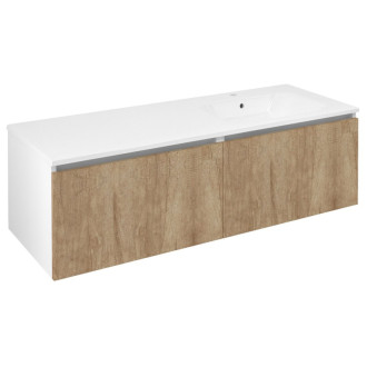 LOREA skrinka s umývadlom 141x46x51, 5cm, pravá, dub alabama/biela mat LE070-2231-R-05