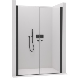 CERANO Sprchové 2-krídlové dvere Antelo L/P čierna mat, transparent sklo 130x190