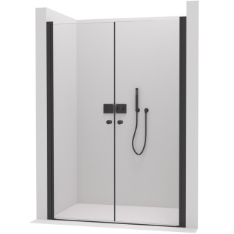CERANO Sprchové 2-krídlové dvere Antelo L/P čierna mat, transparent sklo 130x190