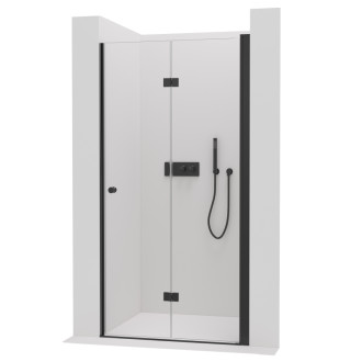 CERANO Sprchové skladacie dvere Volpe L/P čierna mat, transparent sklo 120x190