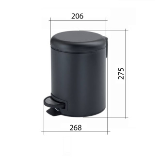 POTTY odpadkový kôš 5l, Soft Close, gun metal