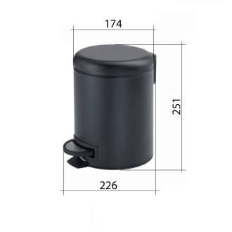 POTTY odpadkový kôš 3l, Soft Close, gun metal