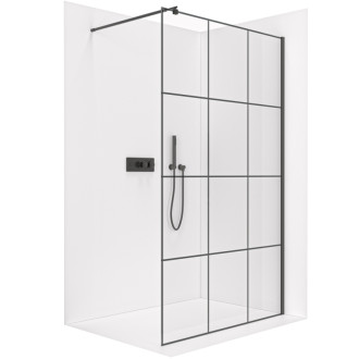 CERANO Sprchová zástena Walk-in Industro L/P 8mm čierna mat/industriálne sklo 140x200