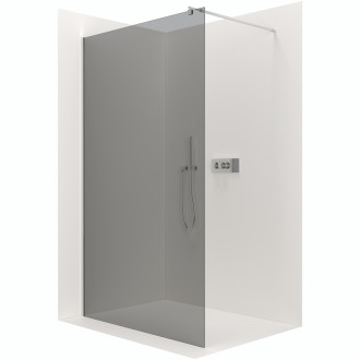 CERANO Sprchová zástena Walk-in Onyx Ľ/P okrúhla chróm, grafitové sklo 110x200