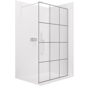 CERANO Sprchová zástena Walk-in Onyx Ľ/P guľatá chróm, grafitové sklo 150x200