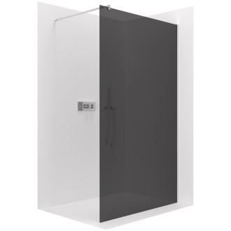 CERANO Sprchová zástena Walk-in Onyx Ľ/P guľatá chróm, grafitové sklo 160x200