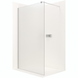 CERANO Sprchová zástena Walk-in Onyx Ľ/P guľatá chróm, mliečne sklo 50x200