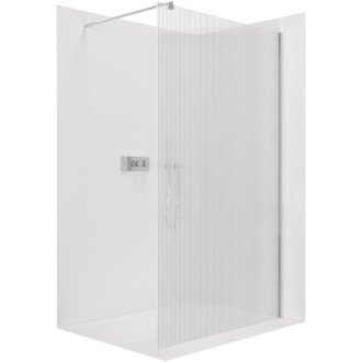 CERANO Sprchová zástena Walk-in Onyx Ľ/P guľatá chróm, ryhované sklo 160x200