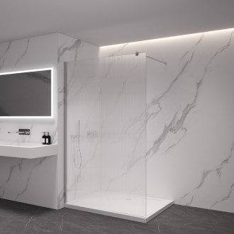 CERANO Sprchová zástena Walk-in Onyx Ľ/P guľatá chróm, ryhované sklo 60x200