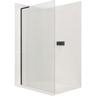 CERANO Sprchová zástena Walk-in Onyx Ľ/P L-ľavá čierna mat, ryhované sklo 140x200