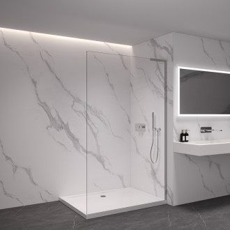 CERANO Sprchová zástena Walk-in Onyx Ľ/P L-pravá chróm, transparent sklo 140x200