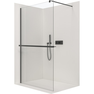 CERANO Sprchová zástena Walk-in Onyx Ľ/P držiak čierna mat, transparent sklo 160x200