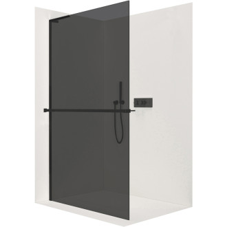 CERANO Sprchová zástena Walk-in Onyx L/P držiak L-ľavá čierna mat, grafitové sklo 70x200