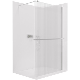 CERANO Sprchová zástena Walk-in Onyx Ľ/P + držiak guľatá chróm, ryhované sklo 100x200