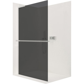 CERANO Sprchová zástena Walk-in Onyx L/P + držiak L-ľavá chróm, grafitové sklo 130x200