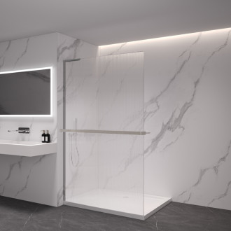 CERANO Sprchová zástena Walk-in Onyx Ľ/P + držiak L-ľavá chróm, ryhované sklo 140x200