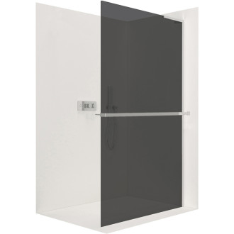 CERANO Sprchová zástena Walk-in Onyx L/P + držiak L-pravá chróm, grafitové sklo 110x200