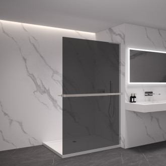 CERANO Sprchová zástena Walk-in Onyx L/P + držiak L-pravá chróm, grafitové sklo 130x200
