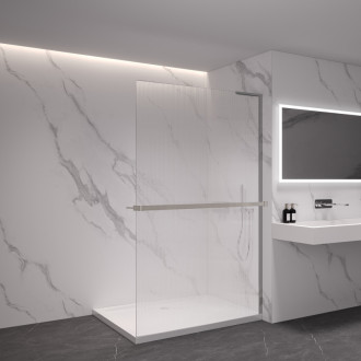 CERANO Sprchová zástena Walk-in Onyx L/P + držiak L-pravá chróm, ryhované sklo 140x200