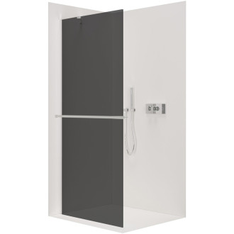 CERANO Sprchová zástena Walk-in Onyx YL/P + držiak chróm, grafitové sklo 150x200