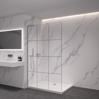 CERANO Sprchová zástena Walk-in Onyx L-ľavá 8mm chróm/industriálne sklo 90x200
