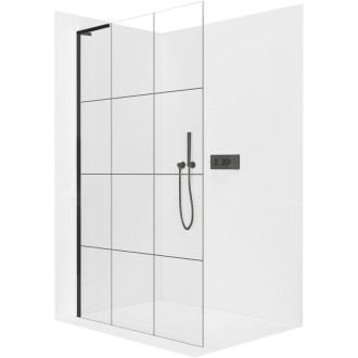 CERANO Sprchová zástena Walk-in Onyx L-ľavá 8mm čierna mat/industriálne sklo 130x200