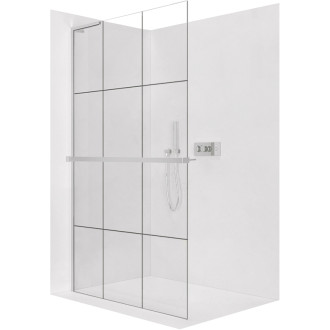 CERANO Sprchová zástena Walk-in Onyx L-ľavá +držiak 8mm chróm/industriálne sklo 110x200