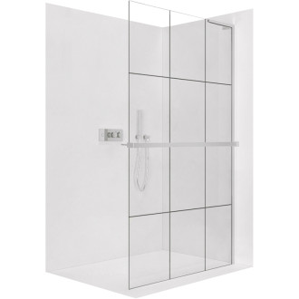 CERANO Sprchová zástena Walk-in Onyx L-pravá +držiak 8mm chróm/industriálne sklo 90x200