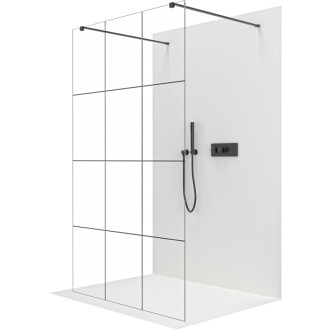 CERANO Sprchová zástena Walk-in Onyx Duo Ľ/P 8mm čierna mat/industriálne sklo 150x200