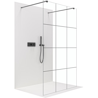 CERANO Sprchová zástena Walk-in Onyx Duo Ľ/P 8mm čierna mat/industriálne sklo 150x200